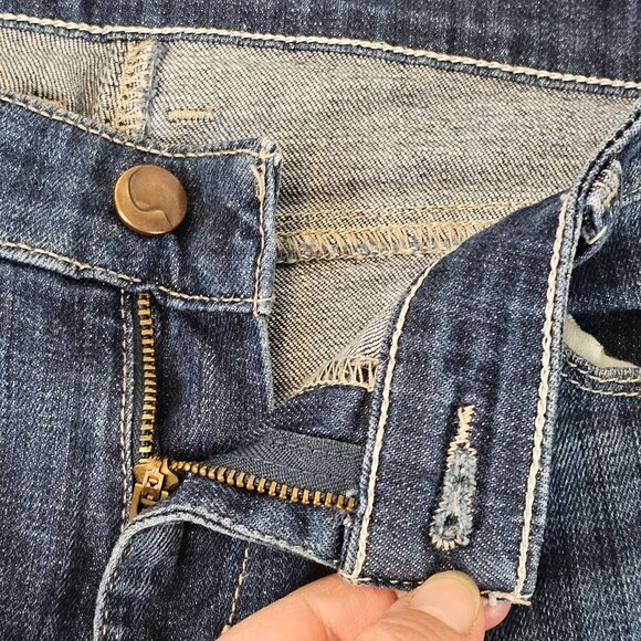 Womens Petite Fit W27 Blue Medium Washed Denim Capri Mom Normcore Casual Jeans - Picture 13 of 16